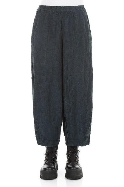 Bubble Deep Turquoise Mélange Linen Trousers