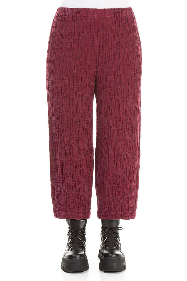 Bubble Ruby Textured Linen Trousers 1