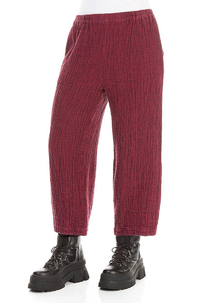 Bubble Ruby Textured Linen Trousers 3