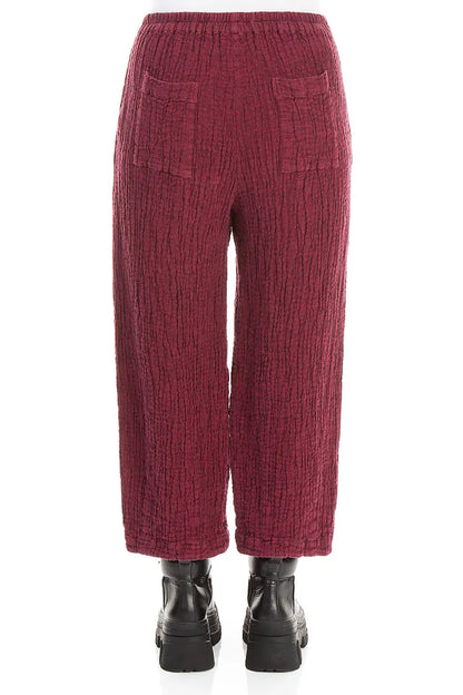 Bubble Ruby Textured Linen Trousers 2