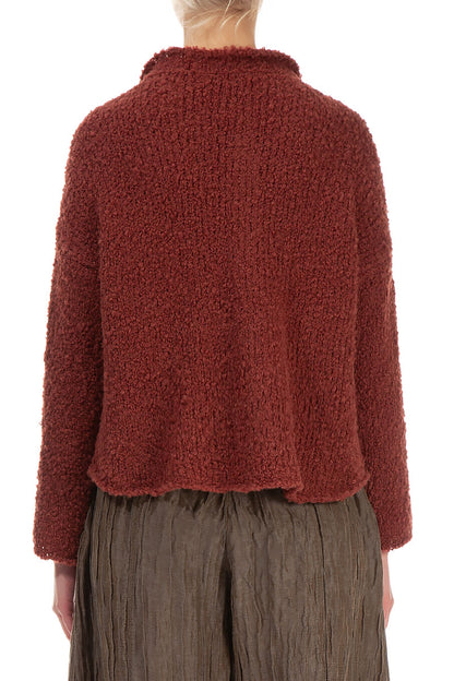Burnt Brick Alpaca Wool Cardigan 2