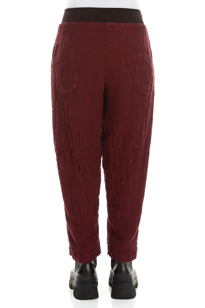 Button Front Ruby Mélange Linen Trousers 2