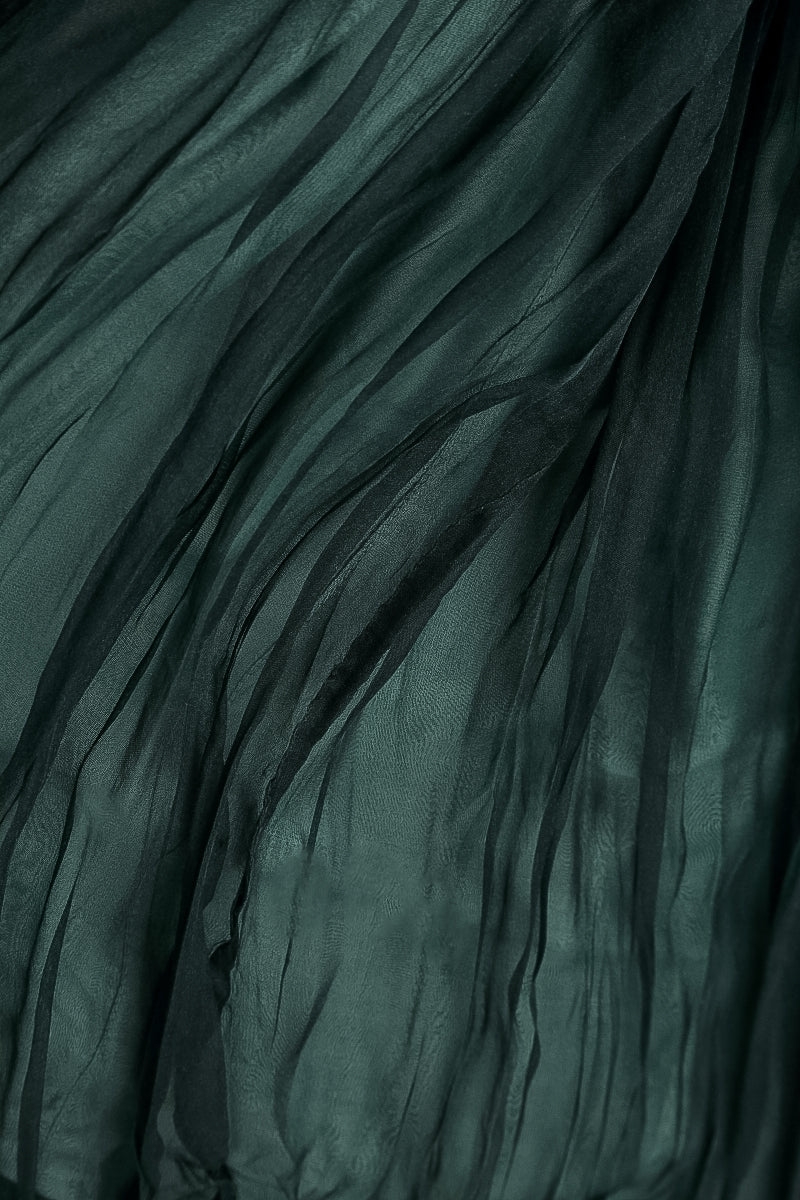 Buttoned Short Peacock Silk Chiffon Jacket 5