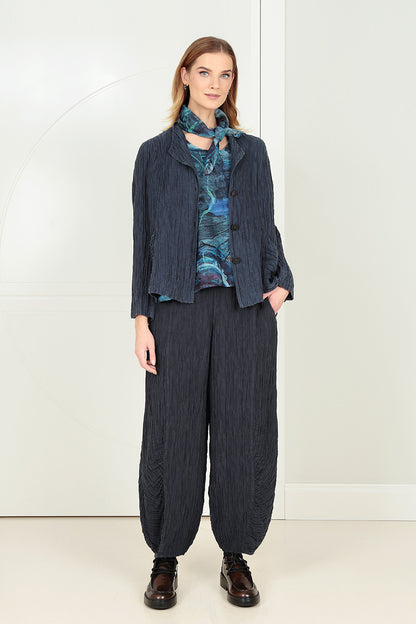 Cap Sleeves Blue Reverie Silk Cotton Blouse 8