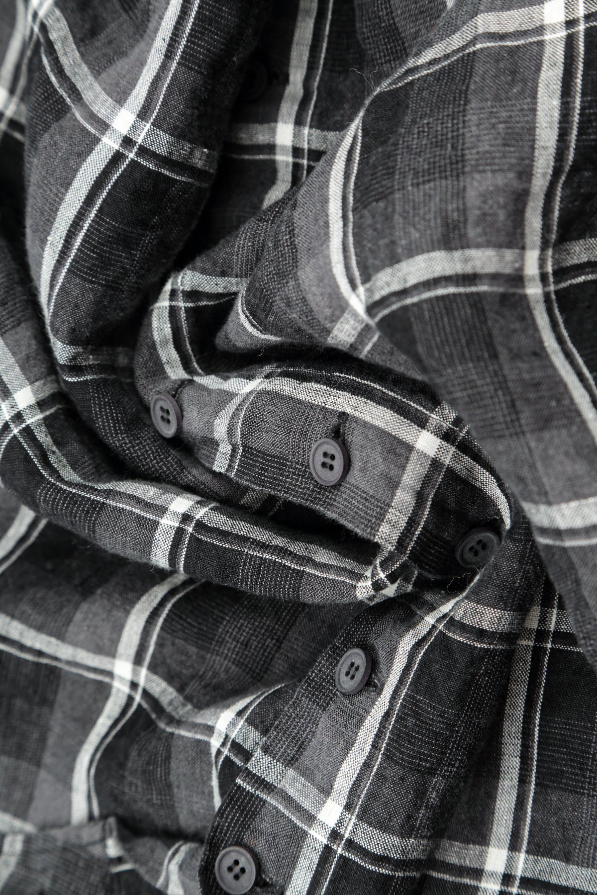 Checkered Dark Grey Linen Shirt