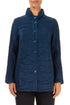 Collar Crinkled Royal Blue Silk Linen Jacket 1