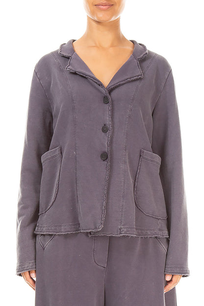 Collar Graphite Old Dye Cotton Jacket 1