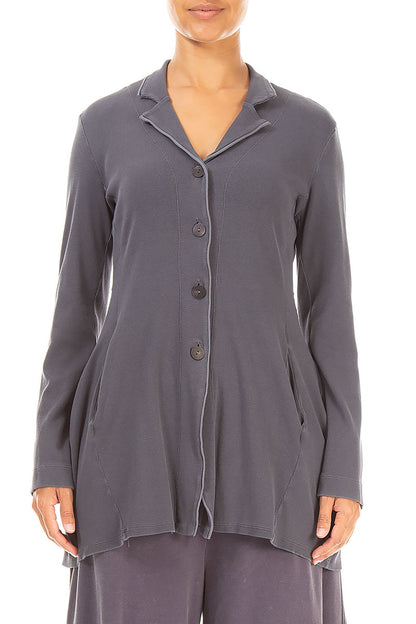 Collar Graphite Old Dye Cotton Jacket