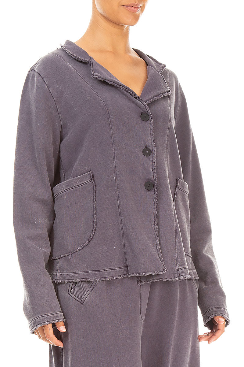 Collar Graphite Old Dye Cotton Jacket 3