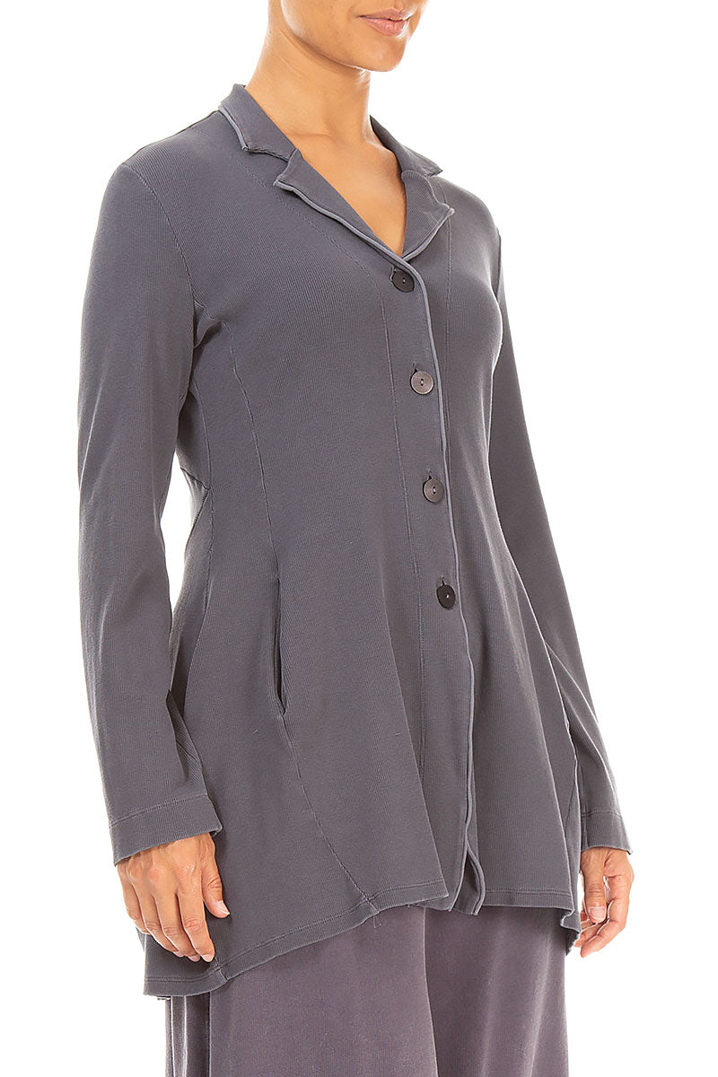 Collar Graphite Old Dye Cotton Jacket