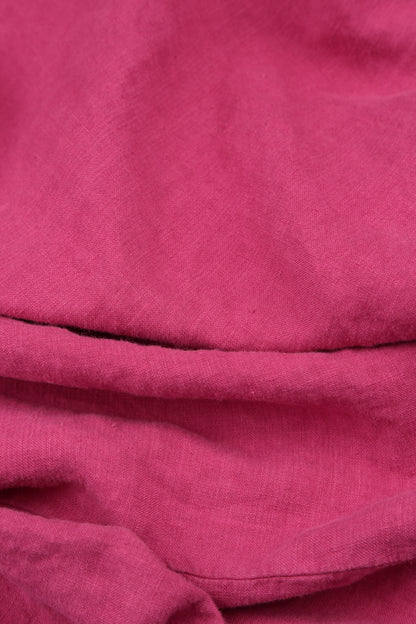 Collar Neck Fuchsia Linen Dress 5