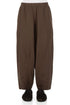 Curved Truffle Brown Silk Cotton Trousers 1