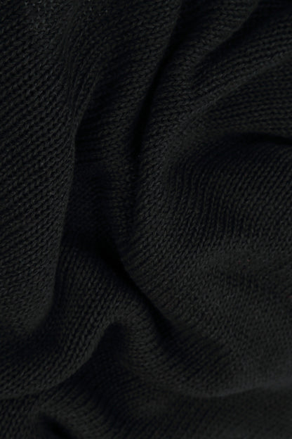 Decorated Front Black Linen Cardigan 5