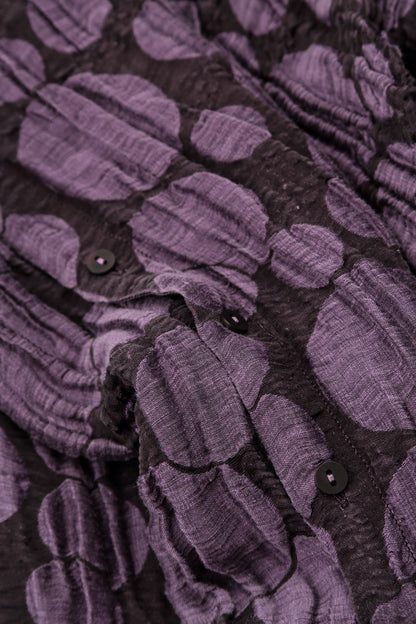 Deep Plum Circle Silk Linen Scarf