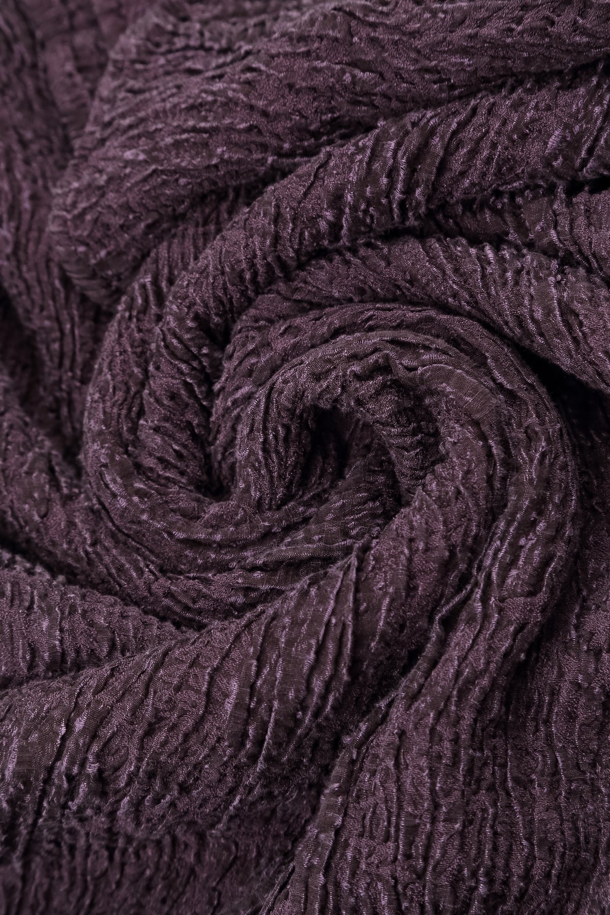 Deep Plum Textured Silk Linen Pencil Skirt