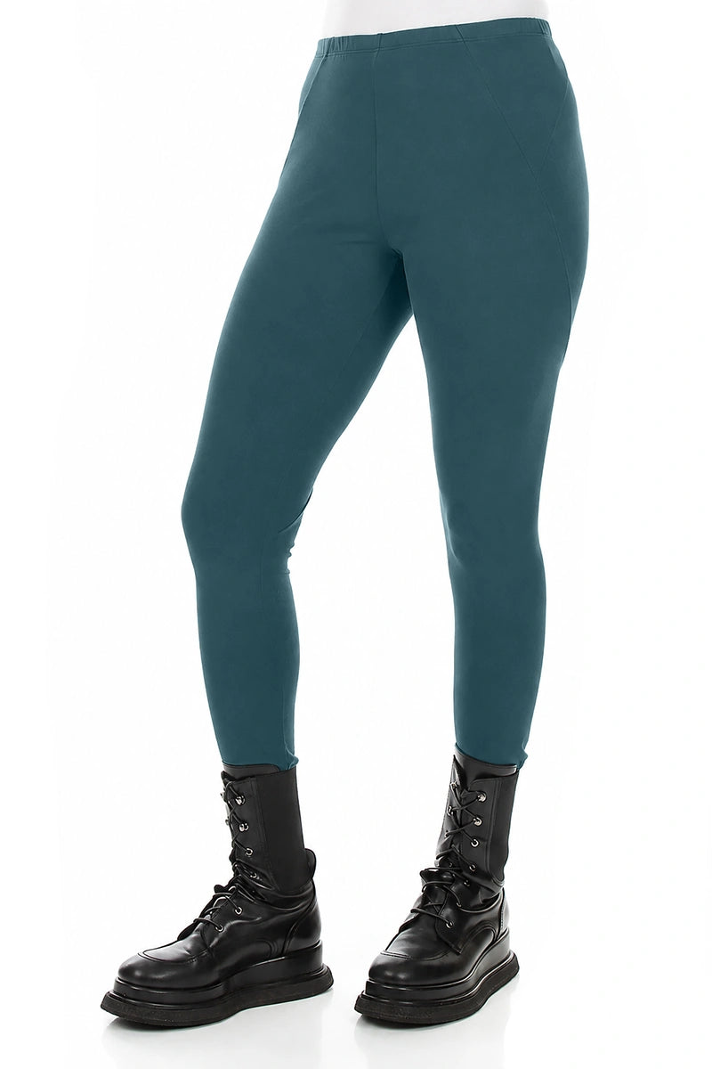 Deep Turquoise Cotton Leggings 3