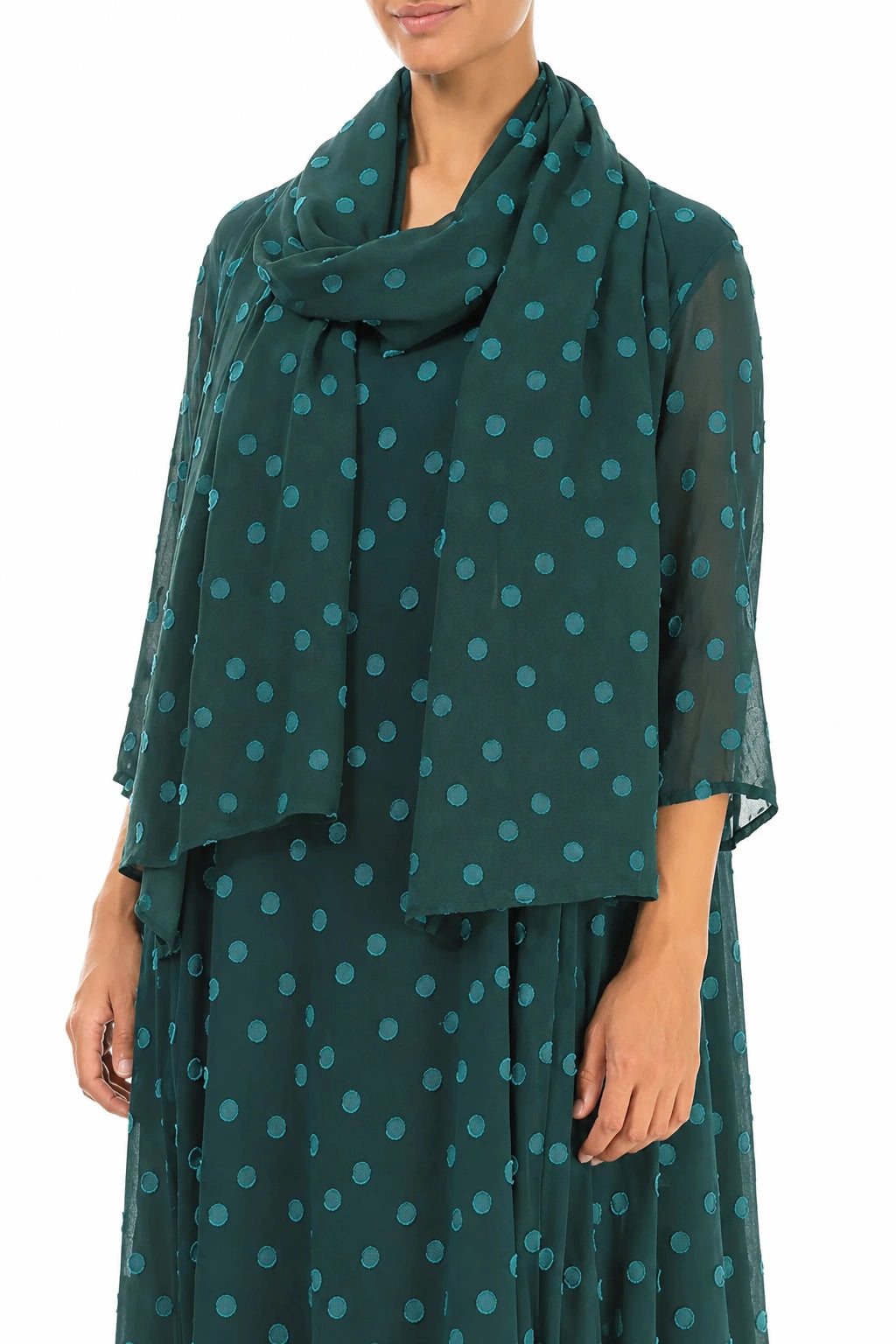 Dotty Deep Turquoise Silk Scarf
