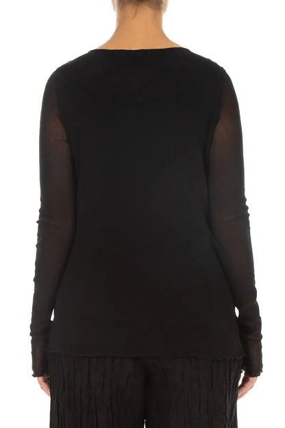 Double Layer Black Mesh Soft Cotton Top 2
