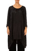 Dropped Edge Black Devoré Feather Silk Tunic 1