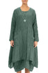 Dropped Edge Crinkled Sage Silk Linen Jacket 1