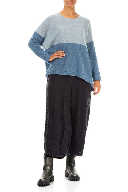 Dual Silver &amp; Petrol Blue Wool Sweater 4