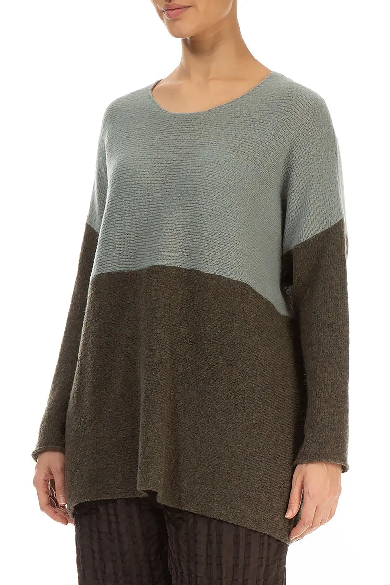 Dual Khaki &amp; Pistachio Wool Sweater 3