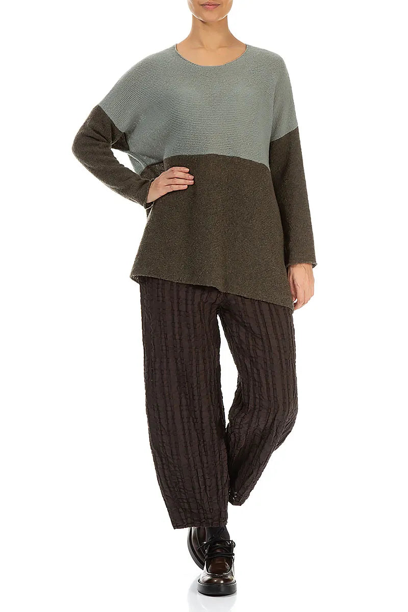 Dual Khaki &amp; Pistachio Wool Sweater 4