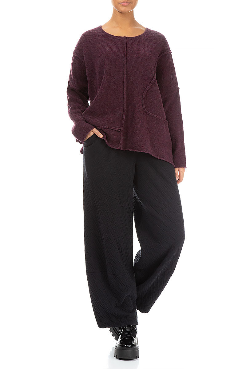 Exposed Seam Mulberry Wool Sweater 5