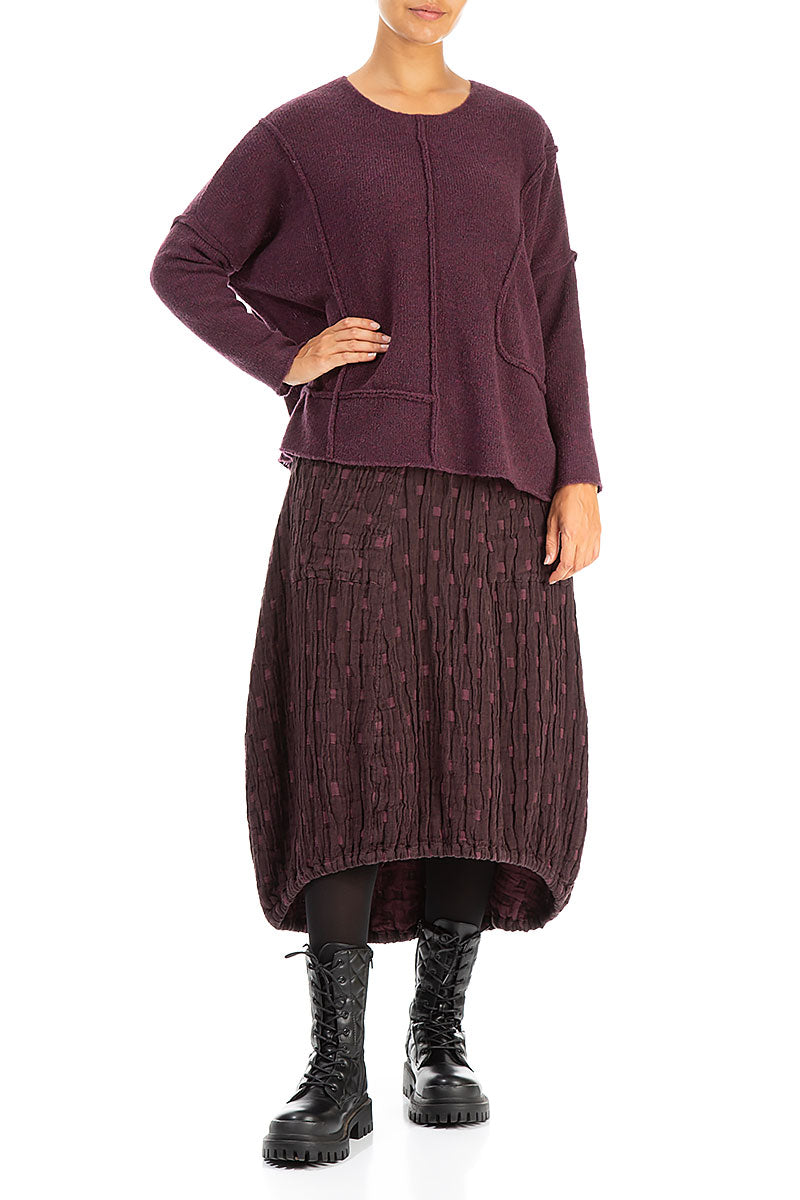 Exposed Seam Mulberry Wool Sweater 4