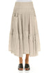 Flared Beige Crêpe Linen Skirt 1
