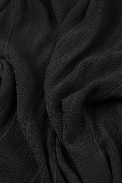 Flared Black Silk Viscose Dress 5