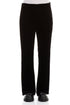 Flared Black Stretch Silk Velvet Trousers 1