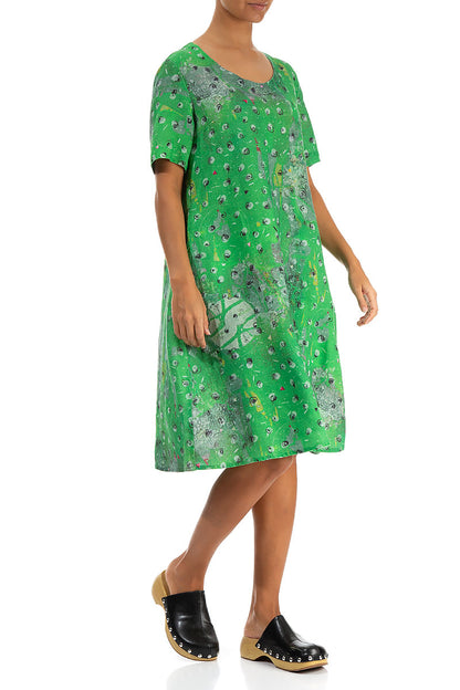 Flared Midi Meadow Linen Dress 3