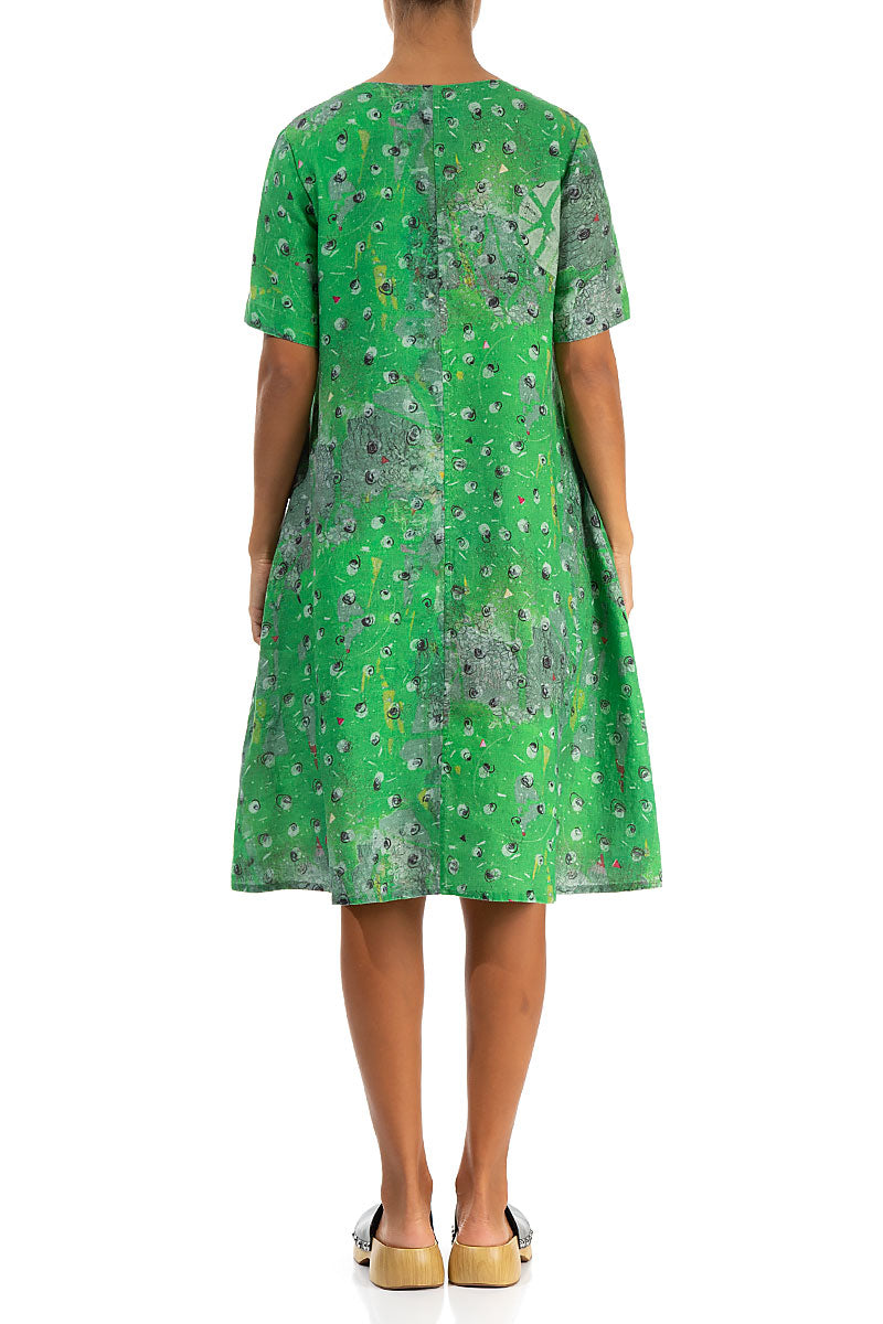 Flared Midi Meadow Linen Dress 2