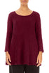 Flared Ruby Textured Linen Tunic 1