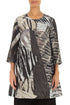 Flared Textured Wild Ink Silk Linen Tunic 1