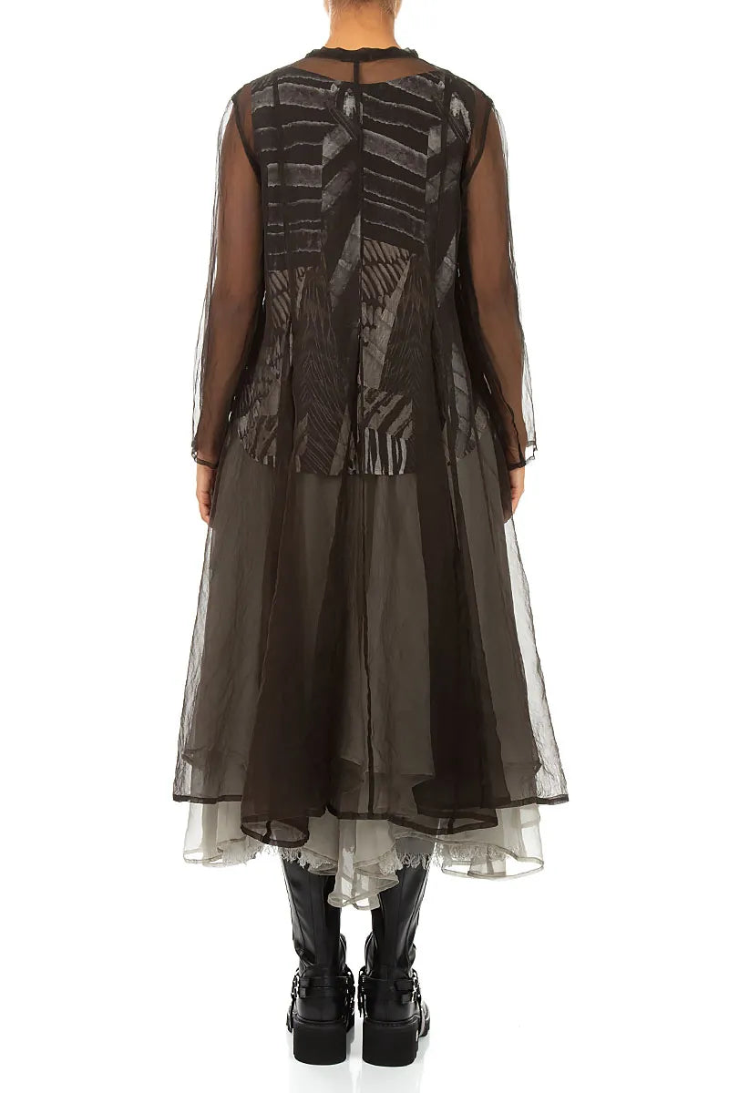 Flowing Black Silk Chiffon Jacket