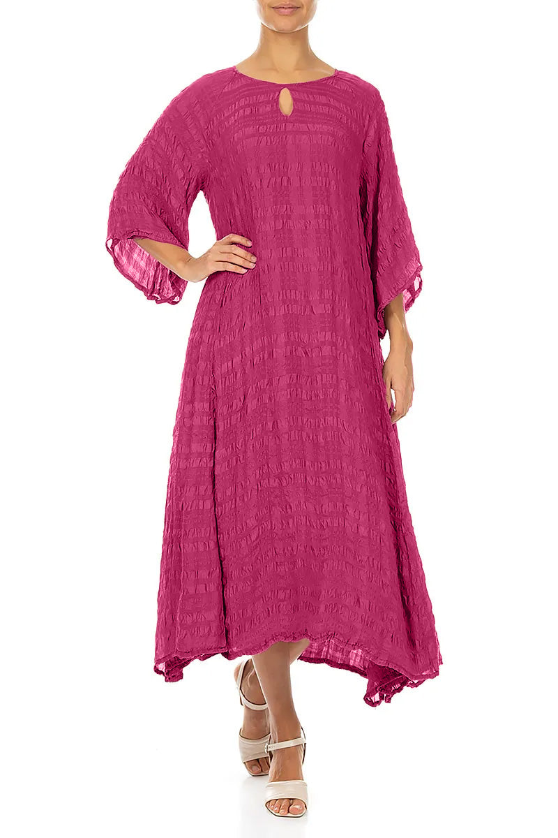 Flowing Fuchsia Layered Silk Dress 4