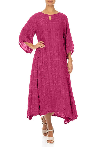 Flowing Fuchsia Layered Silk Dress 4