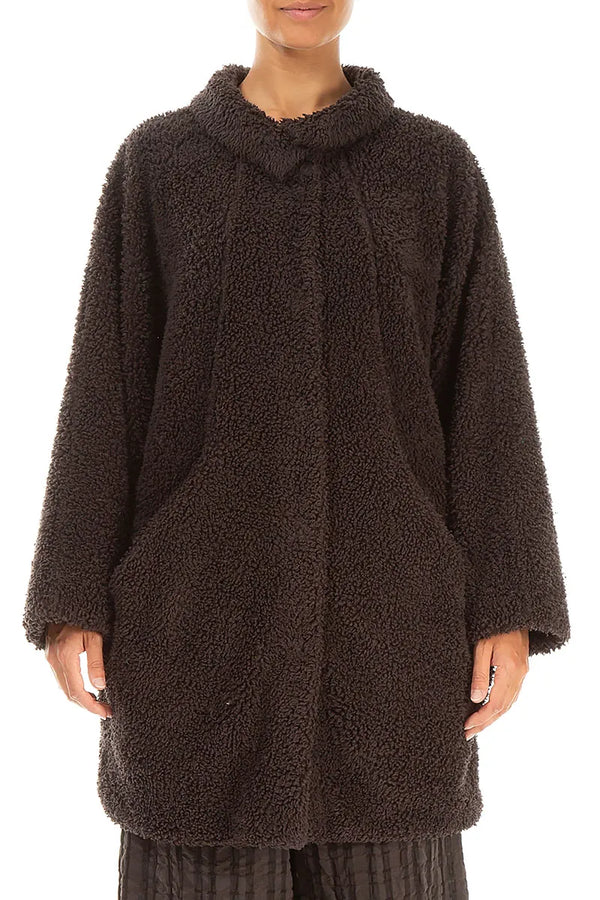 Forest Brown Teddy Cotton Coat 1