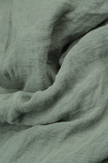 Frill Sage Gauze Linen Dress 5