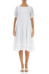 Frill White Gauze Linen Dress 1