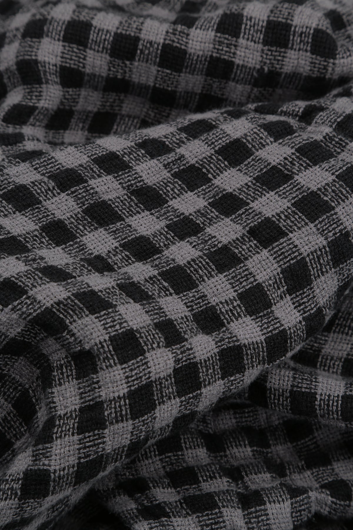 Grey Check Linen Scarf 4