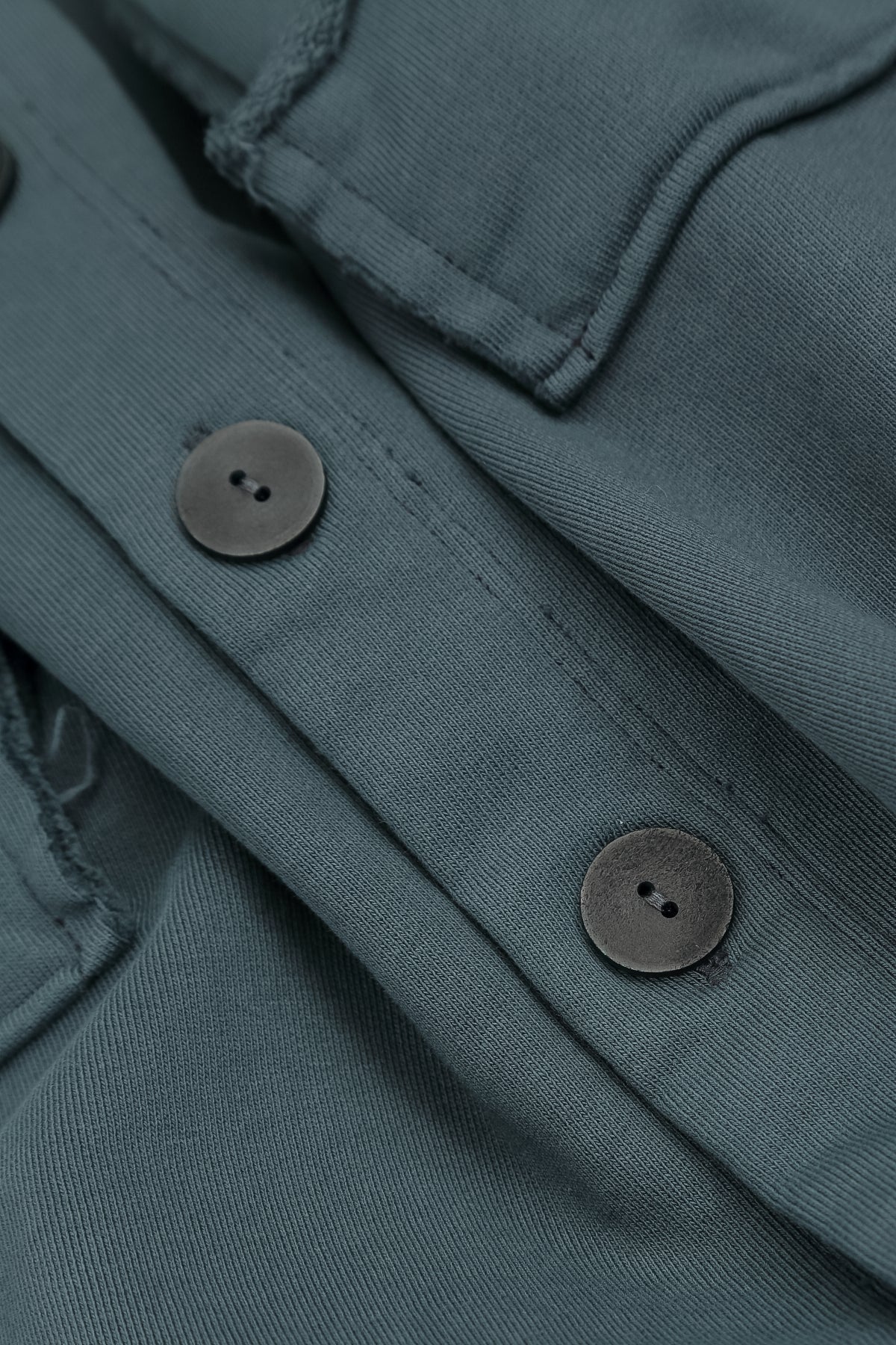 High Collar Slate French Terry Cotton Jacket