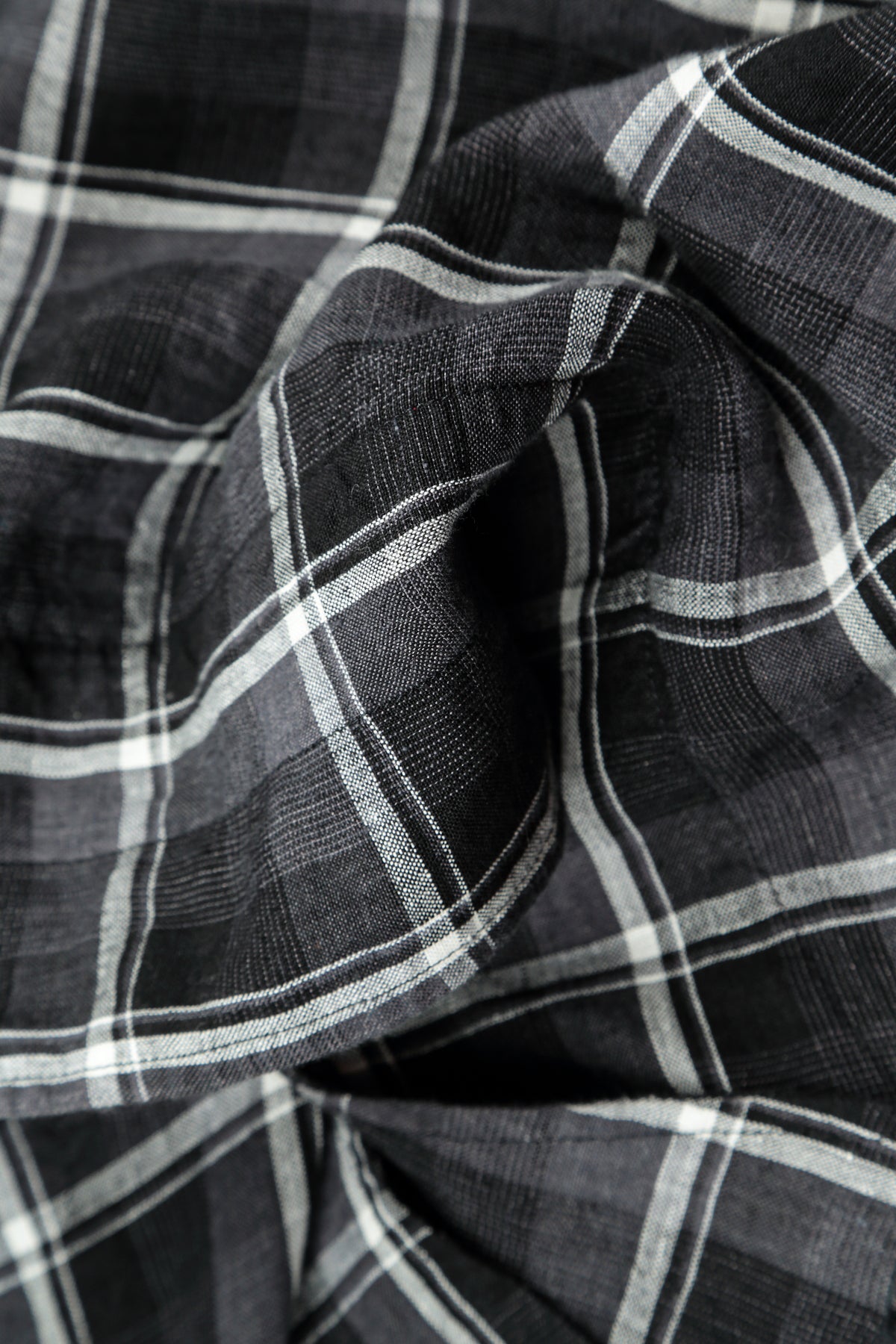 Checkered Dark Grey Linen Jacket