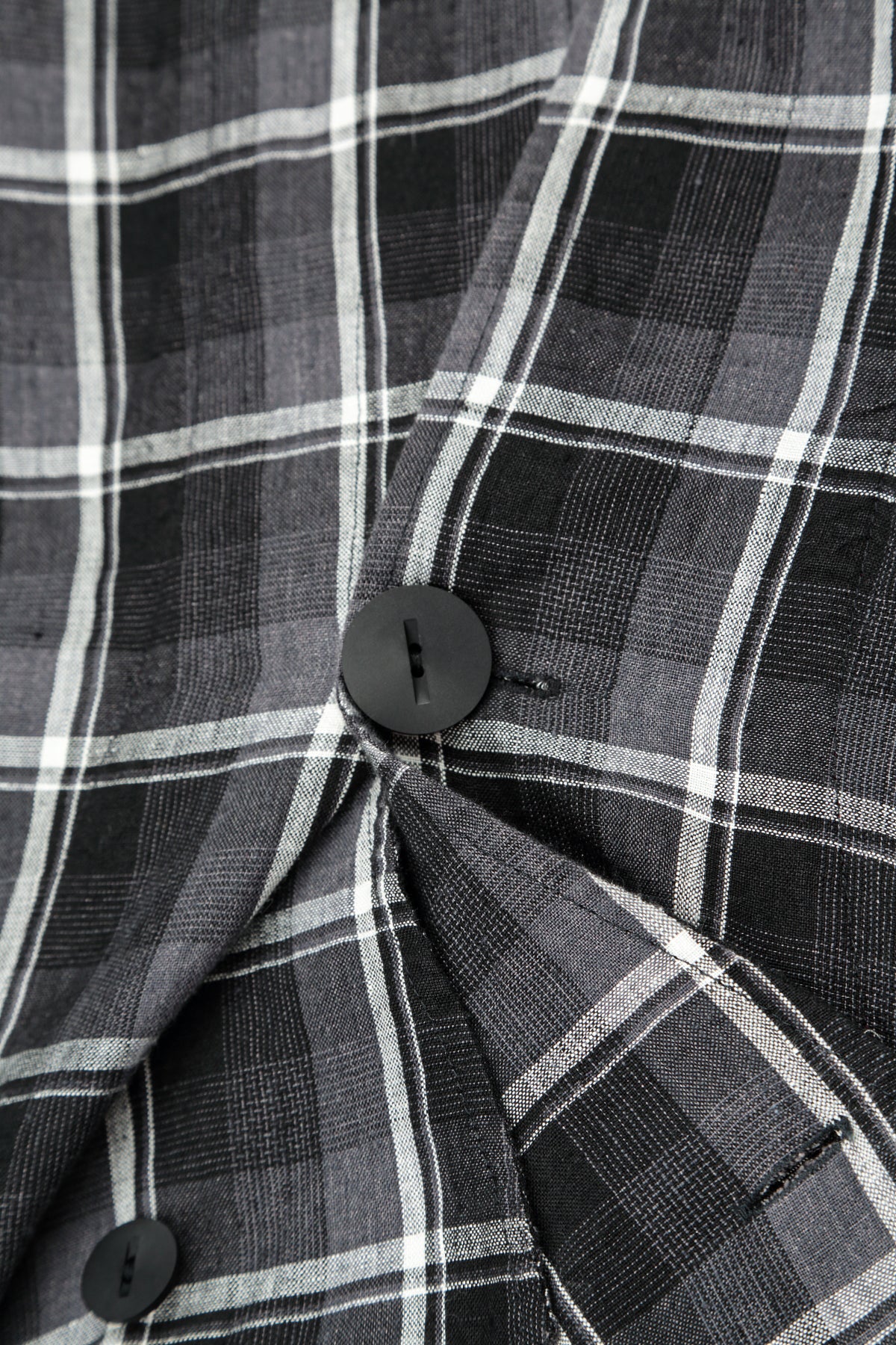 Checkered Dark Grey Linen Jacket