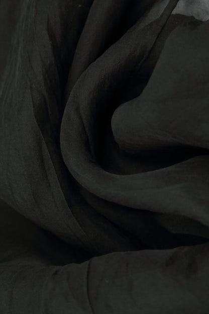Layered Black Silk Chiffon Skirt