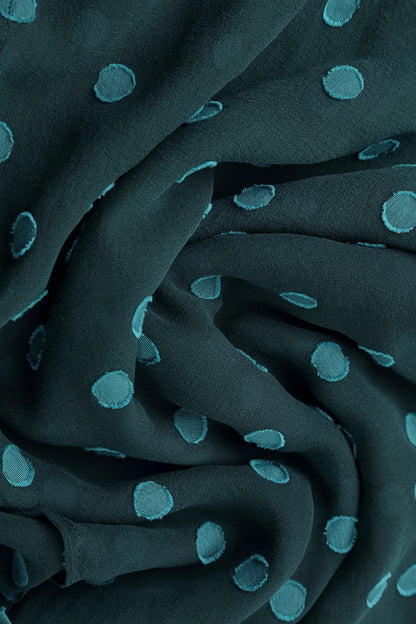 Layered Dotty Deep Turquoise Silk Dress