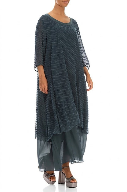 Layered Dotty Graphite Silk Dress 3