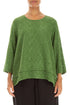 Layered Shamrock Green Floral Texture Silk Blouse 1